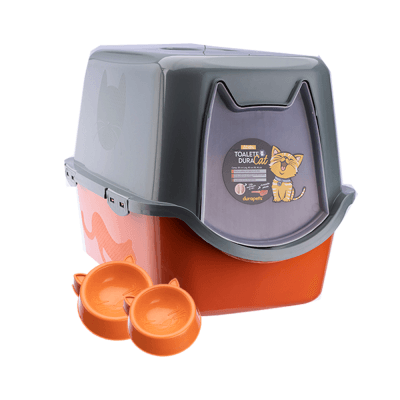 Durapets Cat Closed Litter Box, Orange