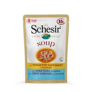 Schesir Soup Wild Tuna & Squids Wet Cat Food, 85g