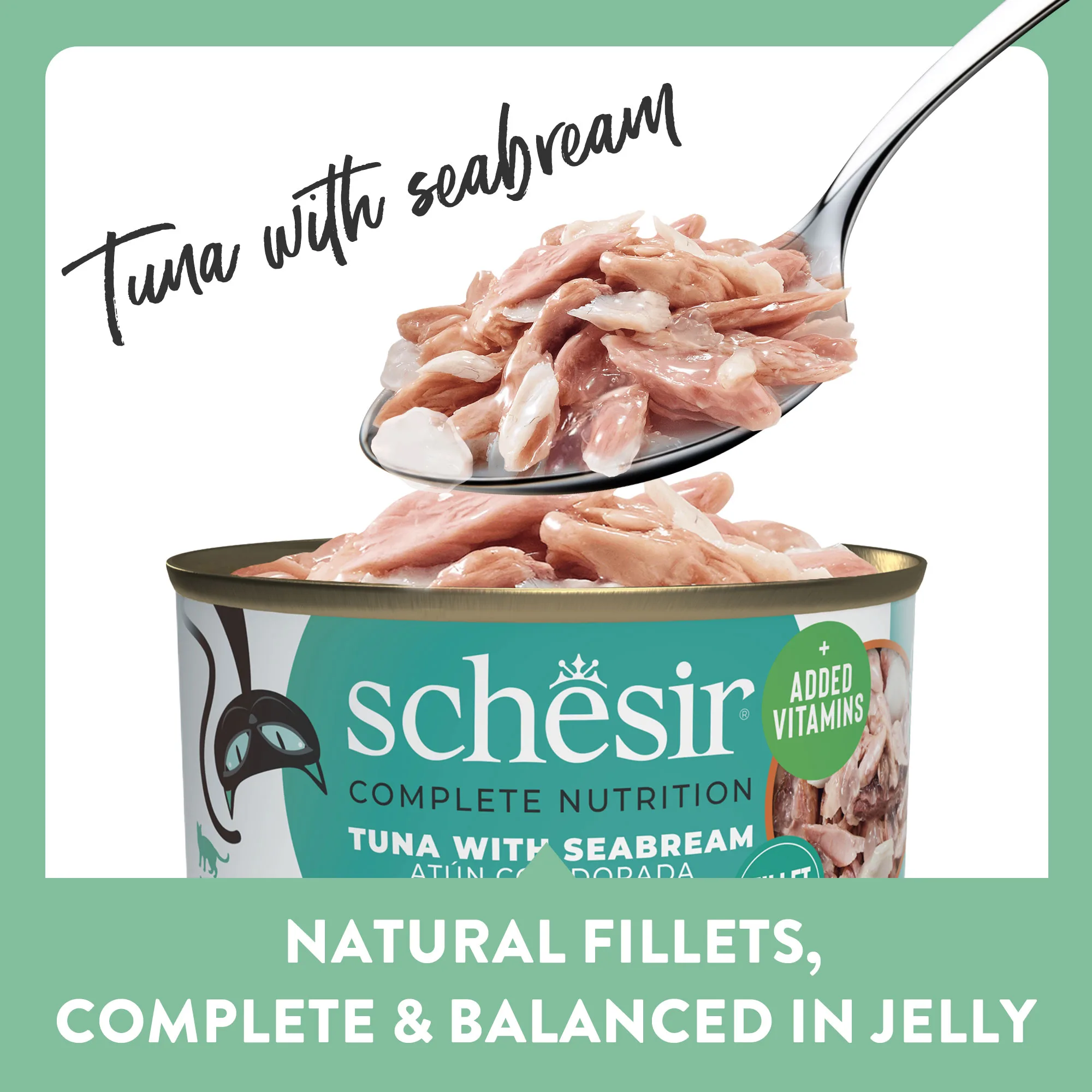 Schesir Mini Meals Complete Nutrition Tuna with Seabream Wet Cat Food, 50g (Pack of 6) - Image 2