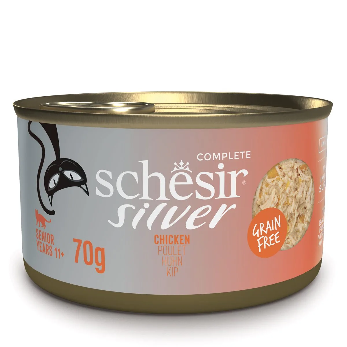 Schesir Silver Chicken For Senior Cats Wet Cat Food, 70g