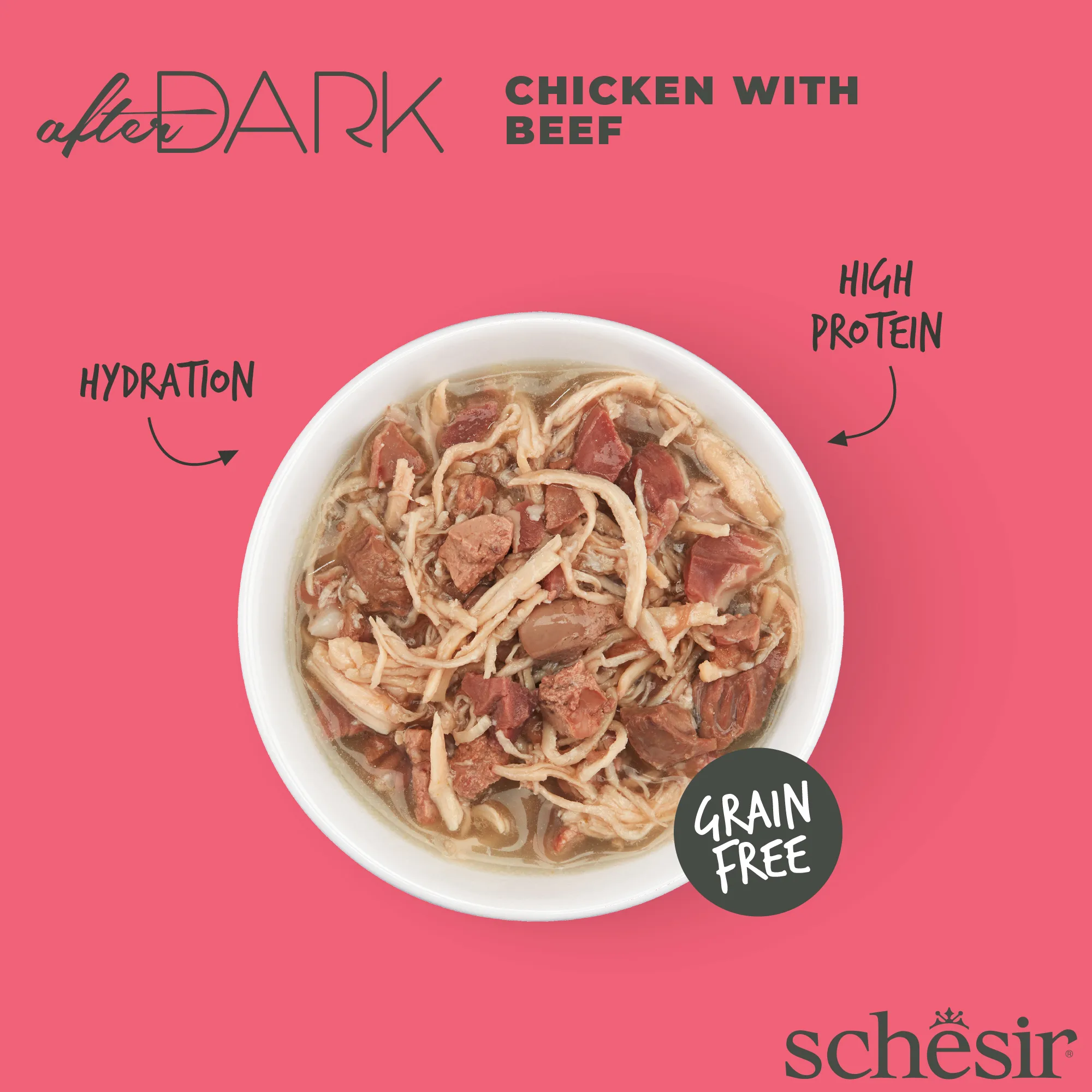 Schesir After Dark Chicken with Beef in Broth Wet Cat Food, 80g - Image 2