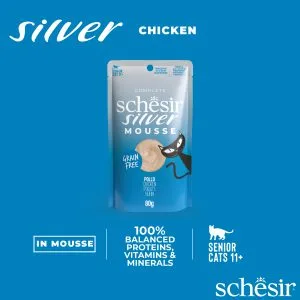Alternative view of Schesir Silver Chicken Mousse For Senior Cats Wet Cat Food, 80g