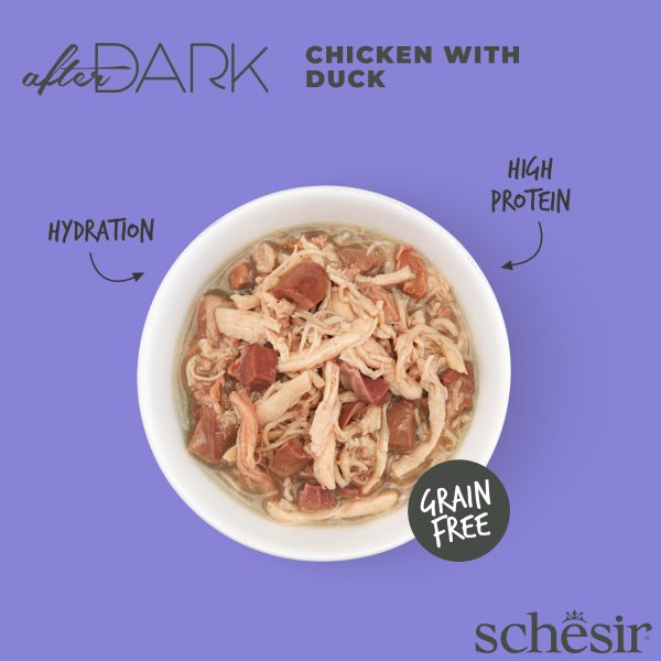 Schesir After Dark Chicken with Duck in Broth Wet Cat Food, 80g - Image 2