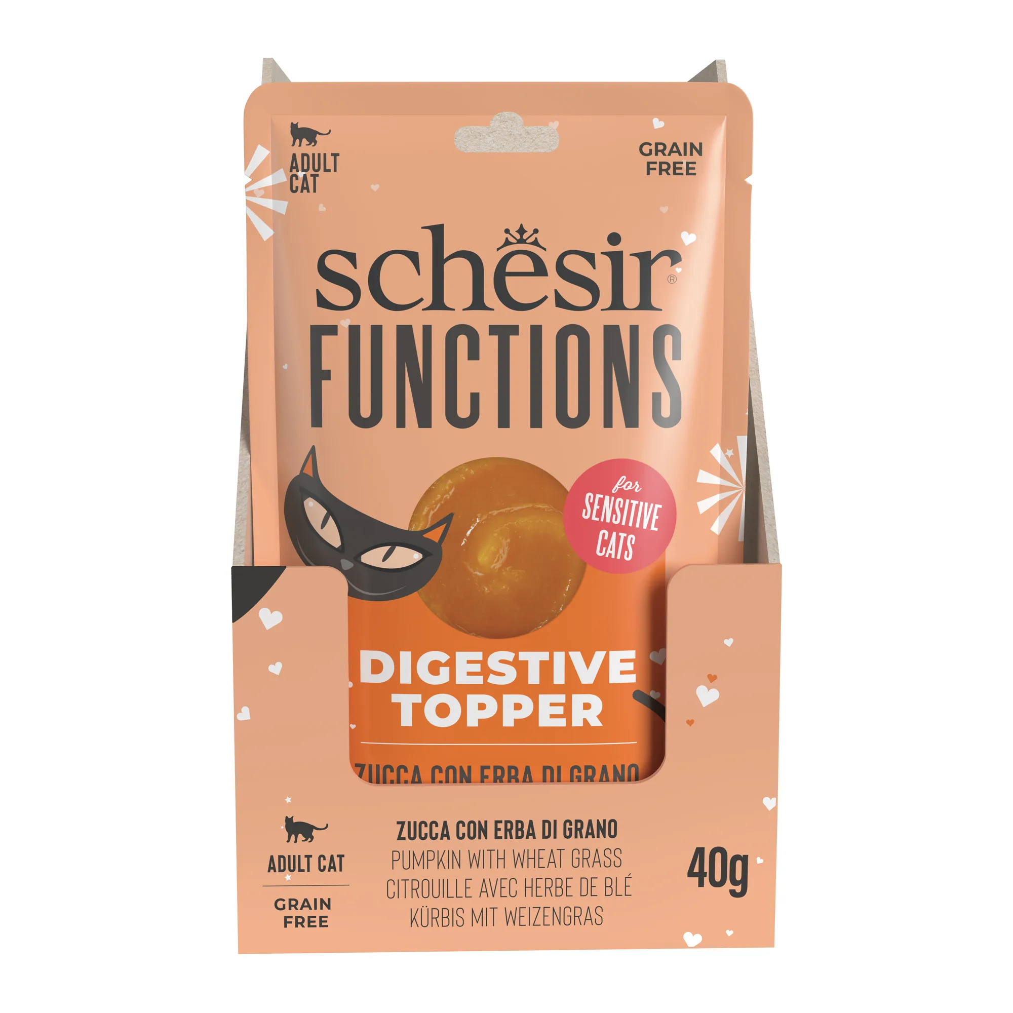 Schesir Functions Pumpkin with Wheat Grass Digestive Food Topper, 40g - Image 7
