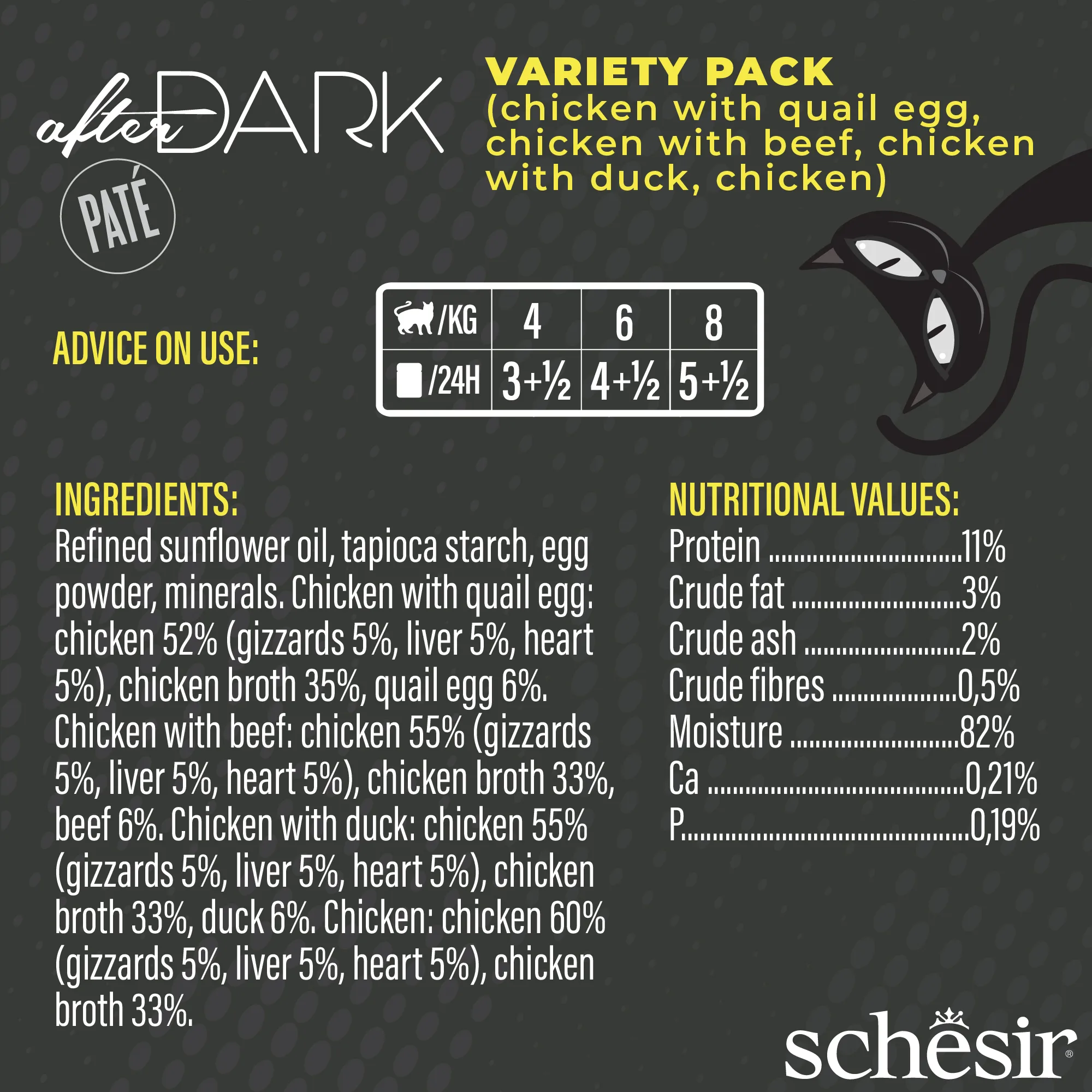 Schesir After Dark Pate Variety Pack Wet Cat Food, Pack of 12 x 80g - Image 4