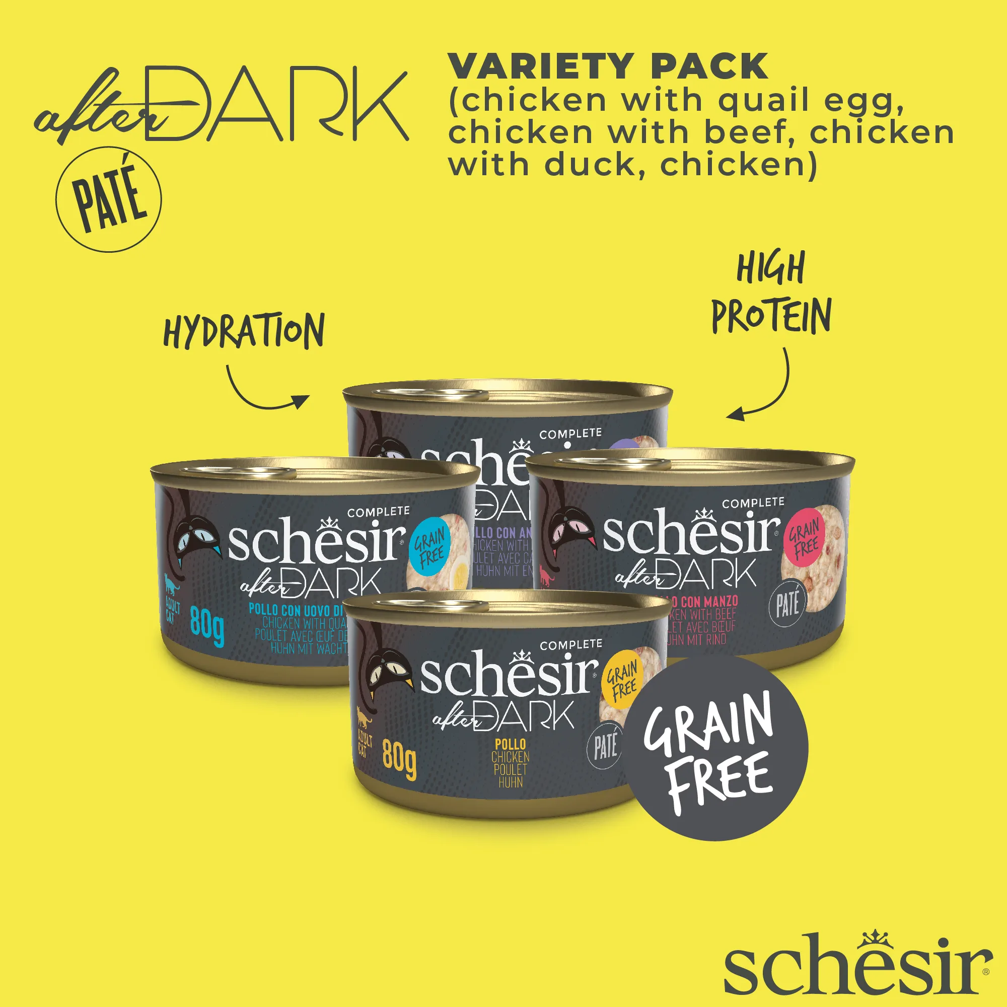 Schesir After Dark Pate Variety Pack Wet Cat Food, Pack of 12 x 80g - Image 2
