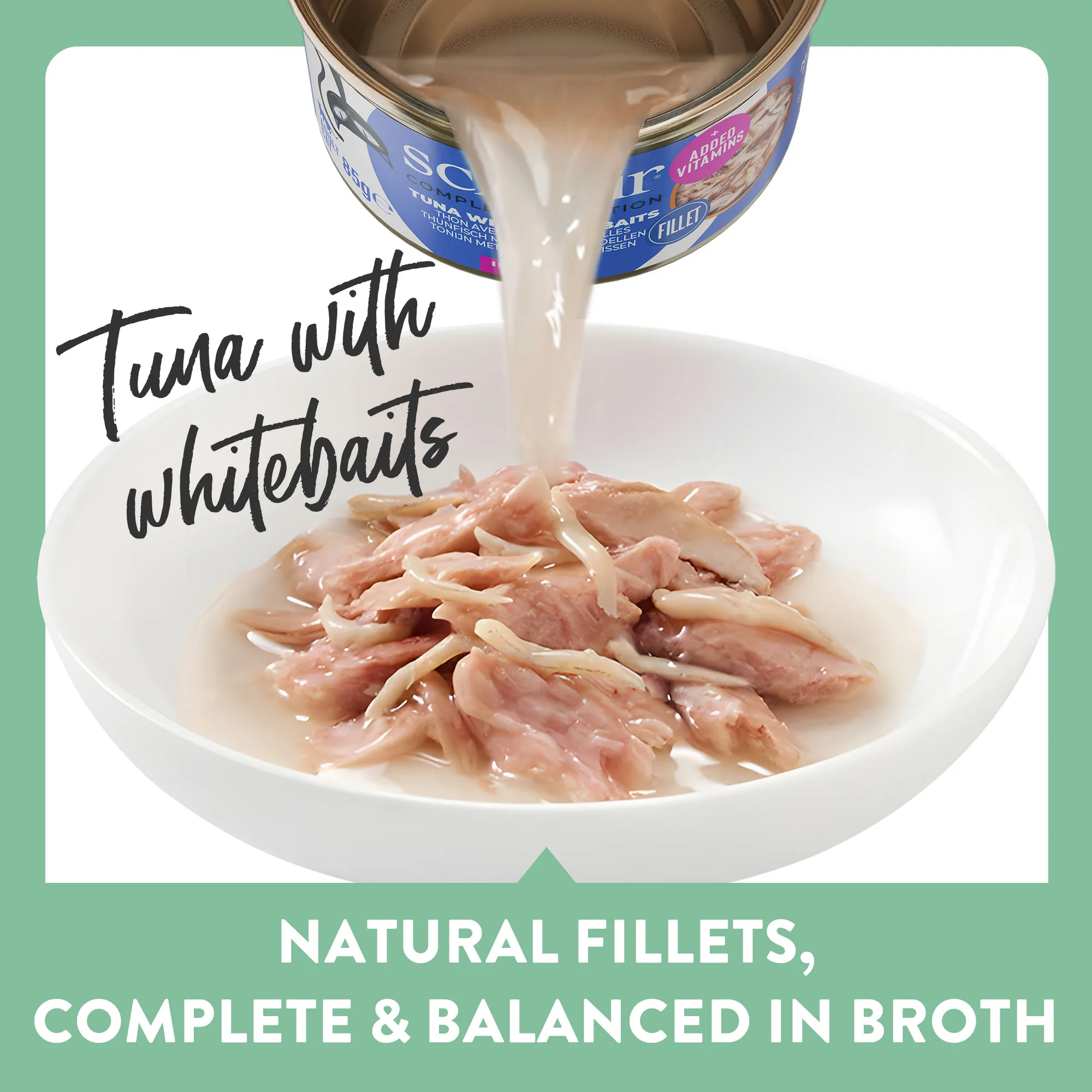 ⁦شيزير تغذية كاملة تونة مع سمك صغير في ماء الطهي طعام قطط رطب، 85 جم⁩ - الصورة ⁦2⁩