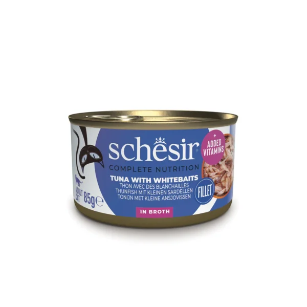 Schesir Tuna with Whitebait in Cooking Water Wet Cat Food, 85g