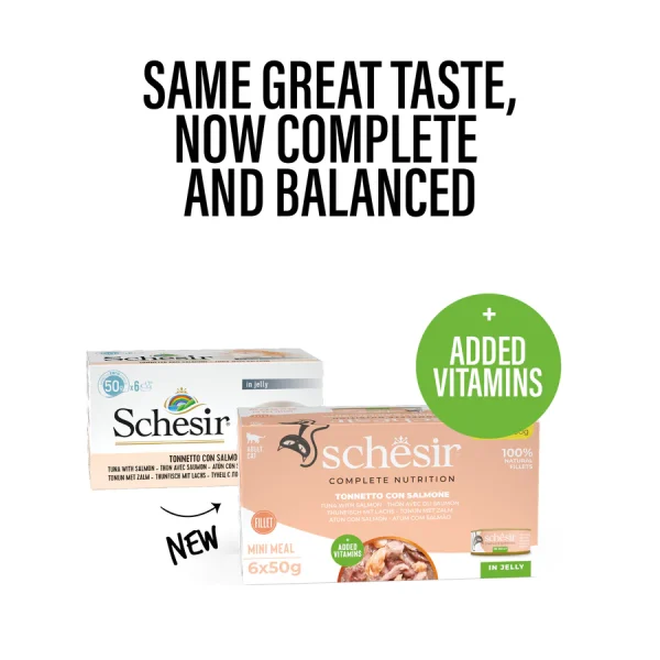 Schesir Complete Nutrition Tuna with Salmon in Jelly Wet Cat Food, 50g (Pack of 6) - Image 2
