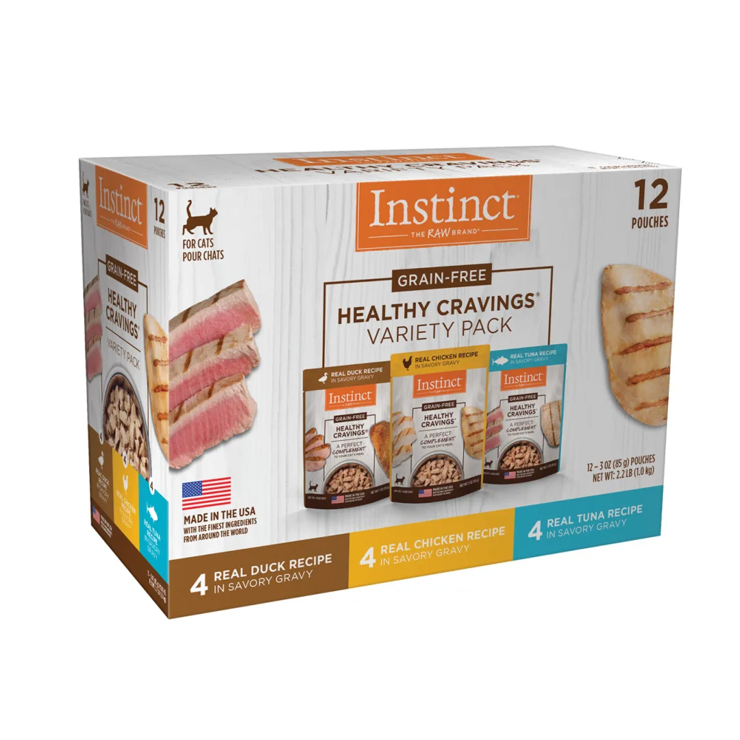 Instinct Healthy Cravings Variety Pack Wet Cat Food, 12 Pouches