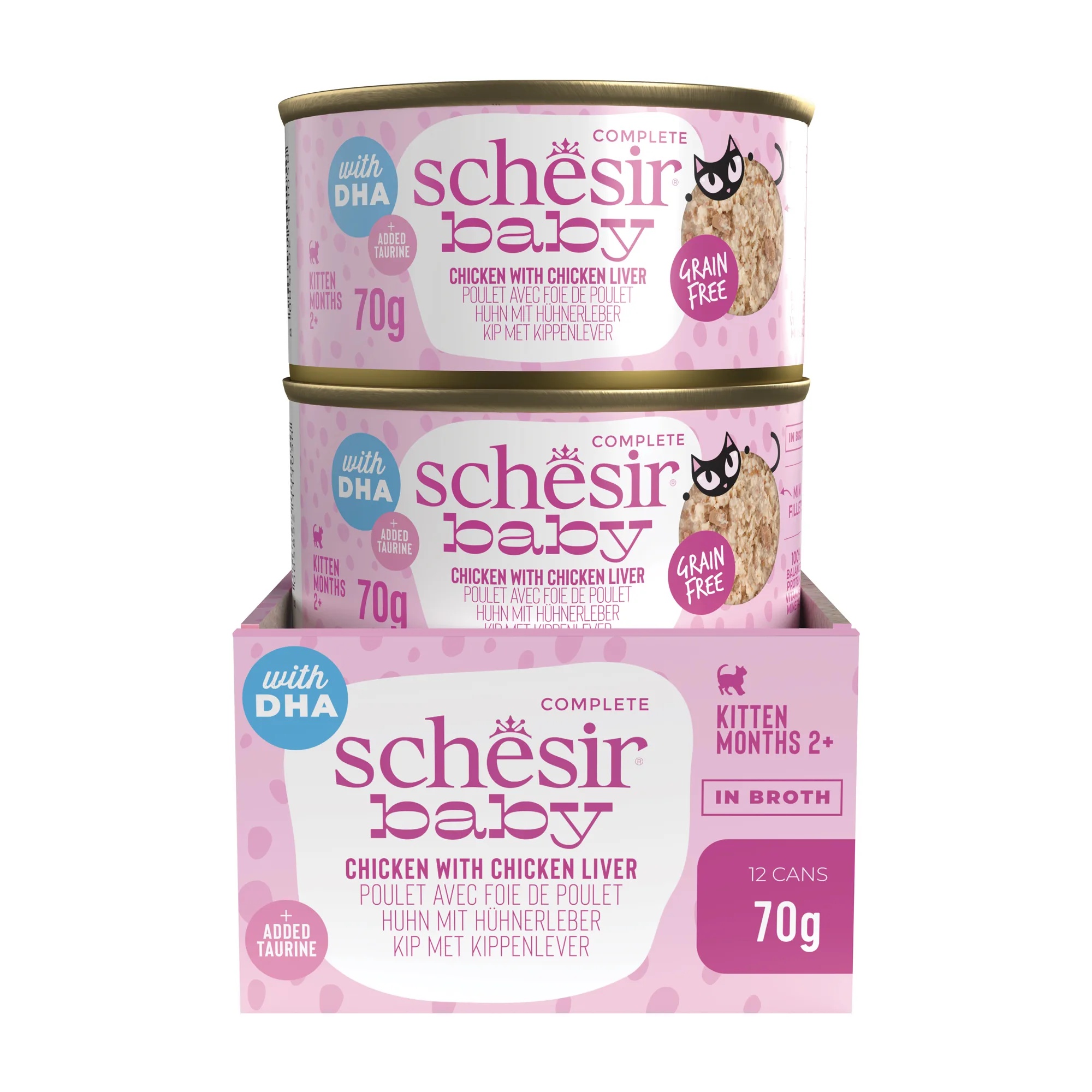 Schesir Baby Chicken with Chicken Liver in Broth 8+ Weeks Wet Kitten Food, 70g - Image 6