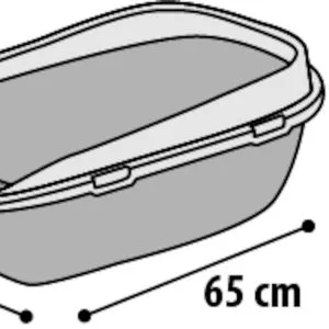 Alternative view of Flamingo Garfy Cat Litter Box, X-Large (48 x 65 x 29.5cm) Gray