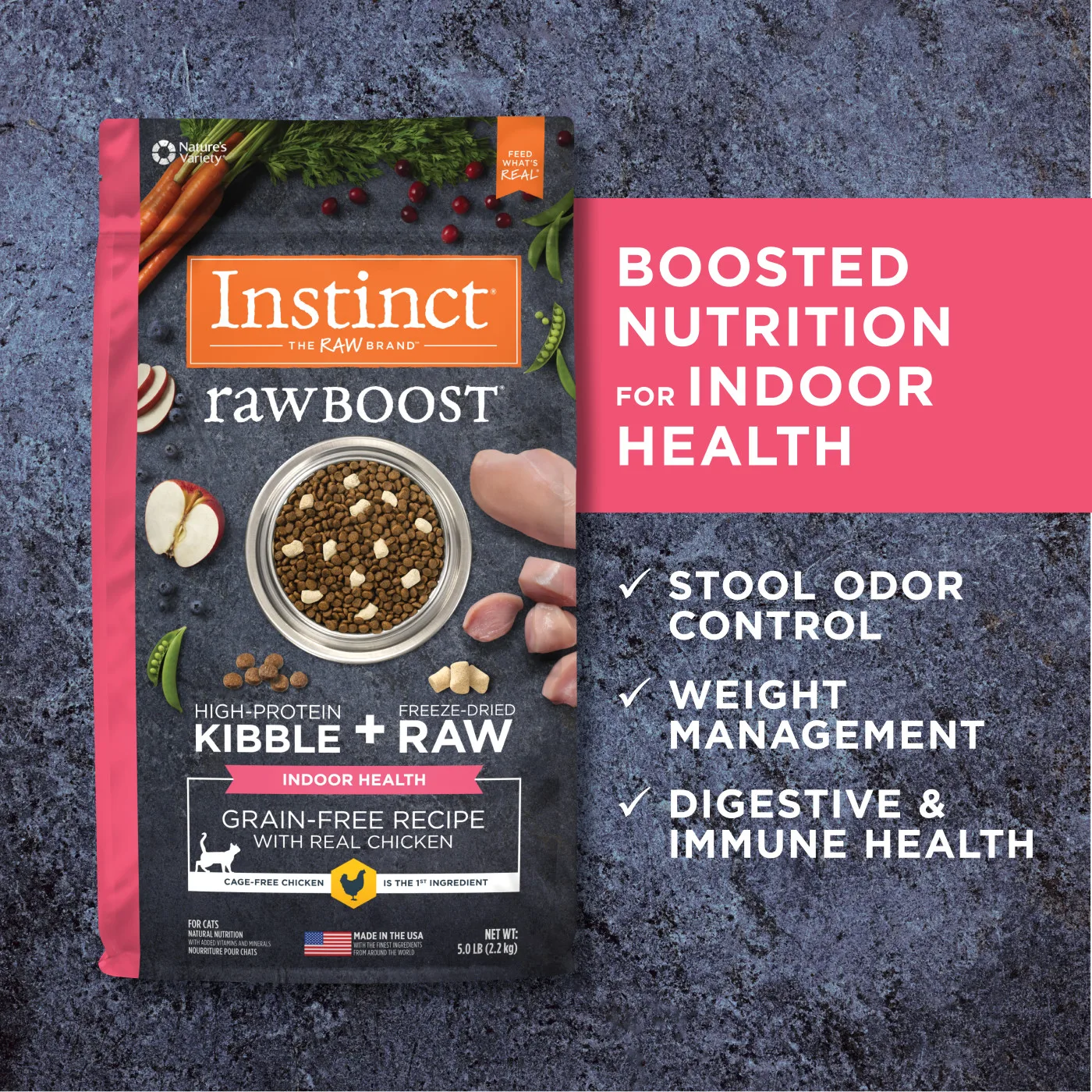 Instinct Raw Boost Indoor Health Chicken Dry Cat Food, 2.2kg - Image 2