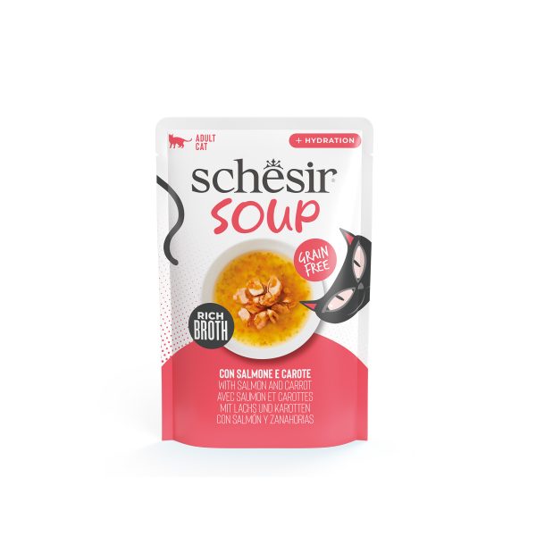 Schesir Soup Salmon with Carrots Wet Cat Food, 40g