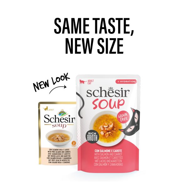 Schesir Soup Salmon with Carrots Wet Cat Food, 40g - Image 5