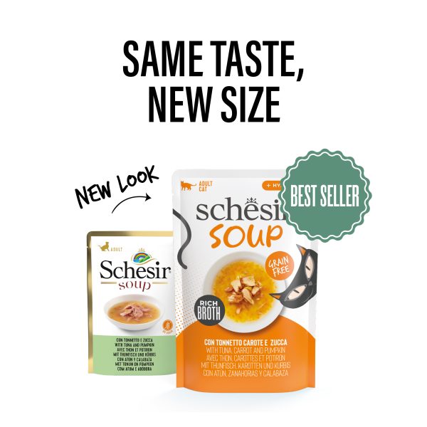 Schesir Soup Tuna with Pumpkin Wet Cat Food, 40g - Image 5