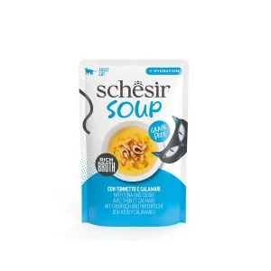 Schesir Soup Tuna with Squid Wet Cat Food, 40g