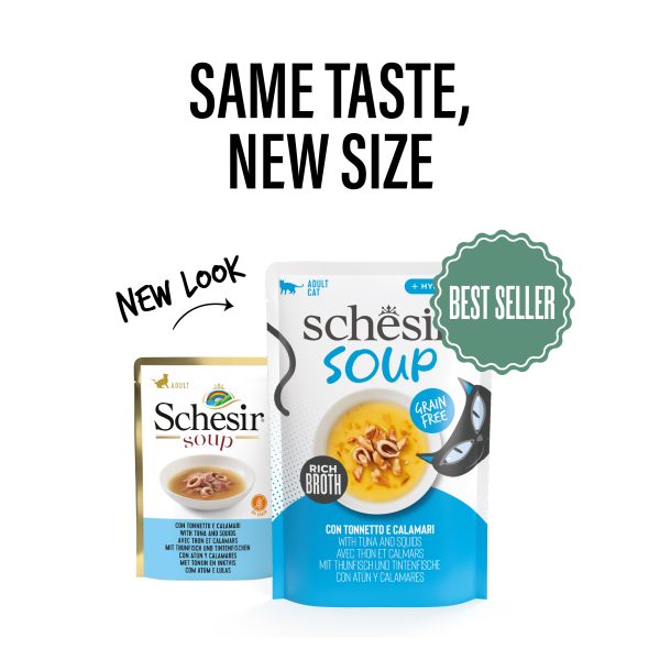 Schesir Soup Tuna with Squid Wet Cat Food, 40g - Image 5