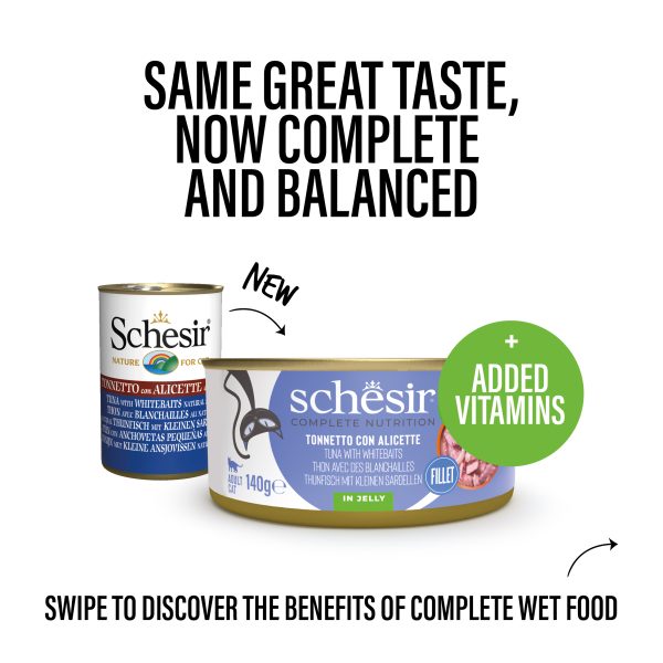 Schesir Complete Nutrition Tuna with Whitebaits in Jelly Wet Cat Food, 140g - Image 3