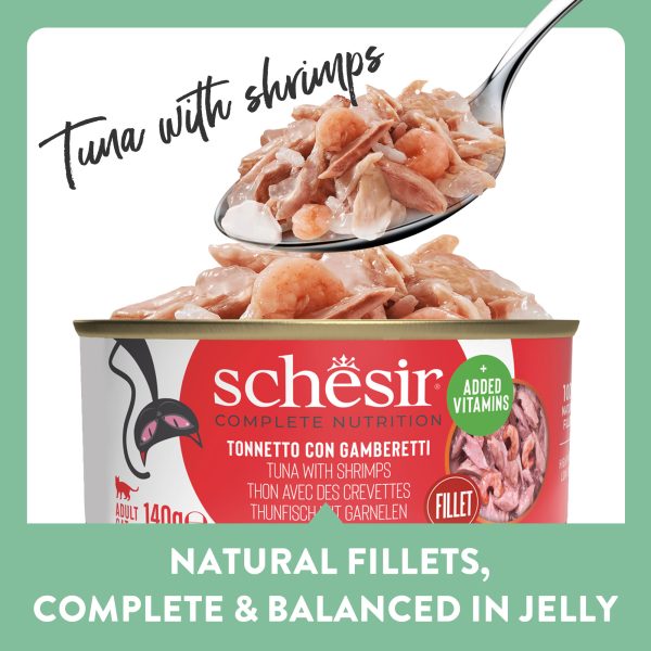 Schesir Complete Nutrition Tuna with Shrimps in Jelly Wet Cat Food, 140g - Image 4