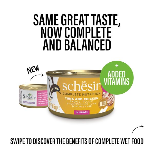 Schesir Complete Nutrition Tuna with Chicken in Broth Wet Cat Food, 85g - Image 3
