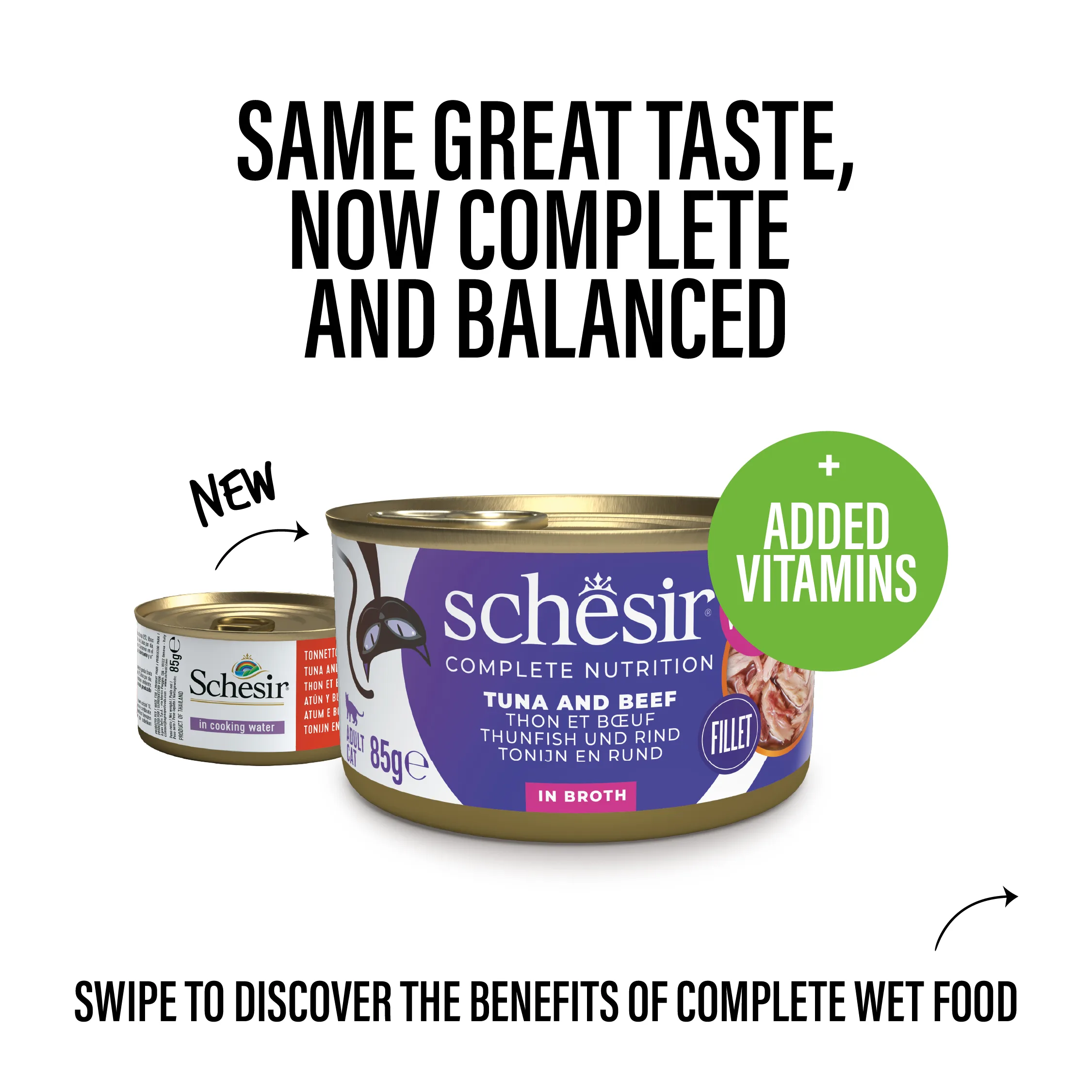 Schesir Complete Nutrition Tuna with Beef in Broth Wet Cat Food, 85g - Image 3