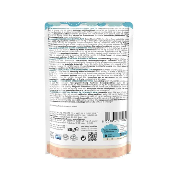 Schesir Tuna in Jelly Wet Kitten Food, 85g - Image 2