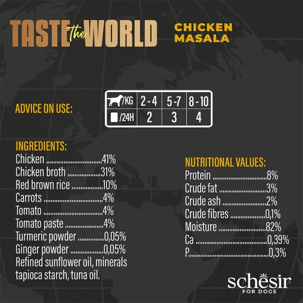 Schesir Taste the World Chicken Masala Wet Dog Food, 150g - Image 4