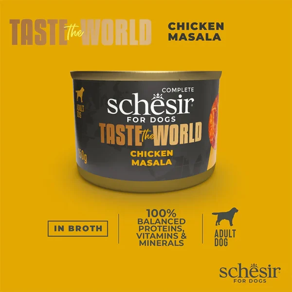 Schesir Taste the World Chicken Masala Wet Dog Food, 150g - Image 6