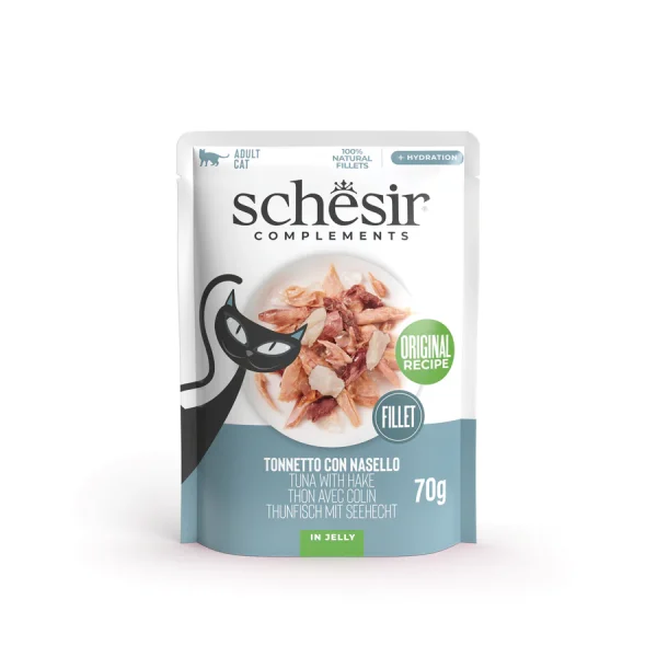 Schesir Tuna with Hake in Jelly Wet Cat Food, 70g