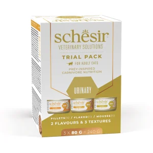 Schesir Veterinary Solutions Urinary Variety Pack Wet Cat Food, 3x80g