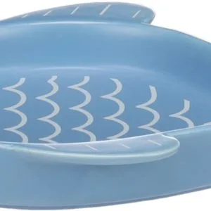 Alternative view of Flamingo Fishie Ceramic Cat Bowl, Blue