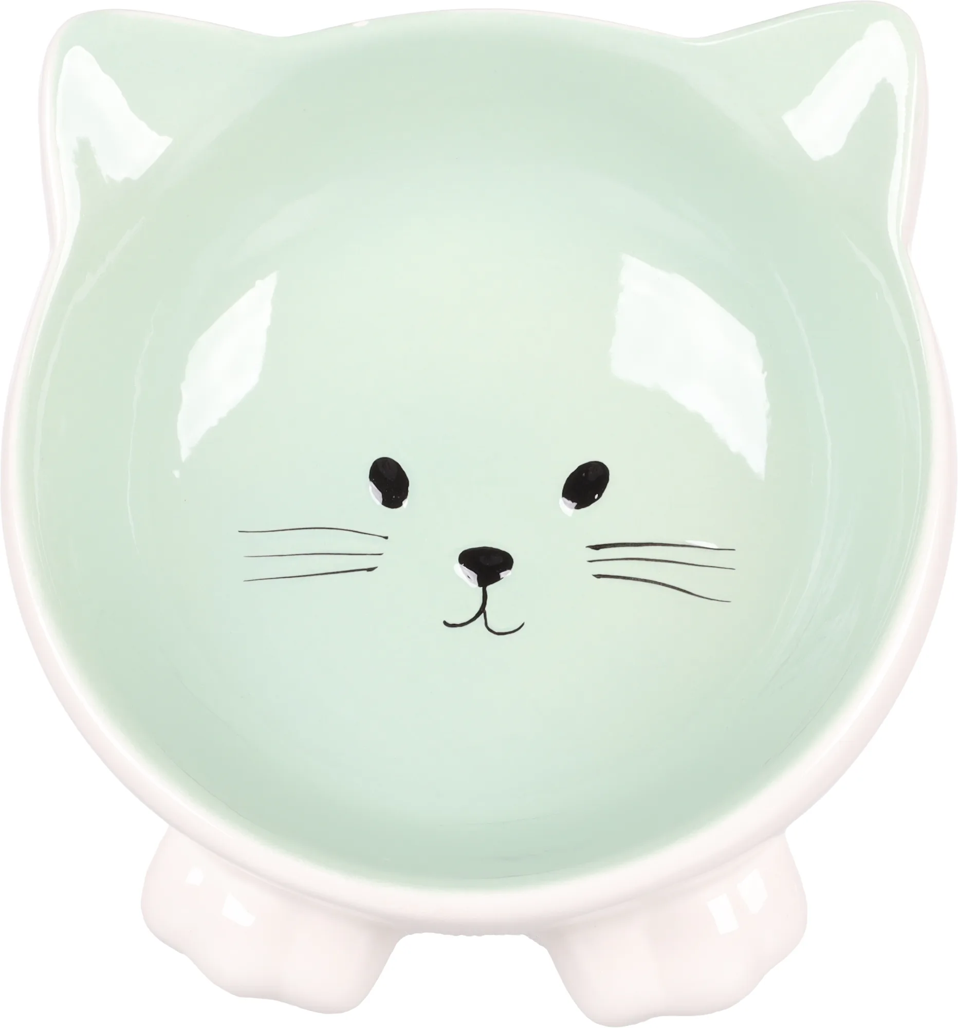 Flamingo Puzi Ceramic Cat Bowl, Green - Image 2
