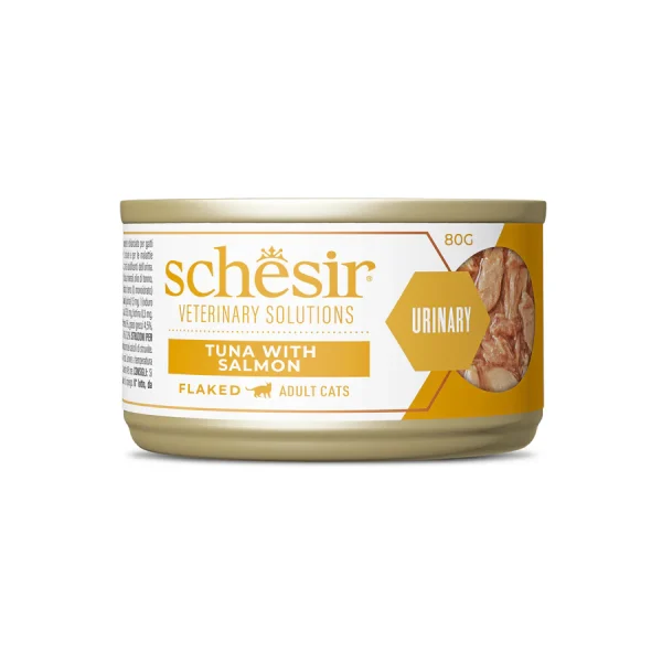 Schesir Veterinary Solutions Urinary Flacked Tuna with Salmon Wet Cat Food, 80g