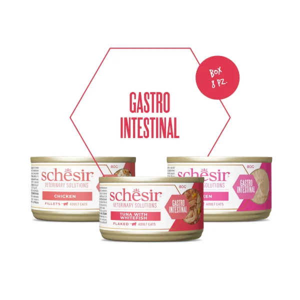 Schesir Veterinary Solutions Gastrointestinal Variety Pack Wet Cat Food 3x80g - Image 2