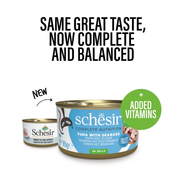 Schesir Complete Nutrition Tuna with Seabass in Jelly Wet Cat Food, 85g - Image 2