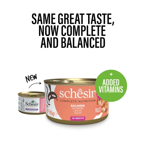 Schesir Complete Nutrition Salmon in Broth Wet Cat Food, 85g - Image 2