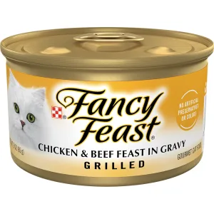 Fancy Feast Grilled Chicken & Beef Feast in Gravy Wet Cat Food, 85g