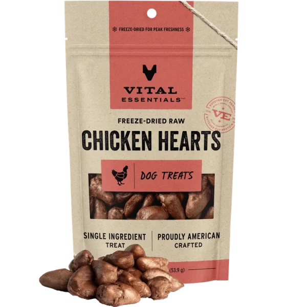 Vital Essentials Chicken Hearts Freeze-Dried RAW Dog Treat 1.9oz