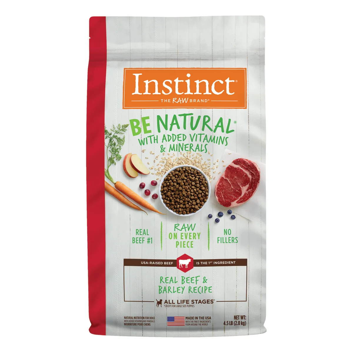 Instinct Be Natural Real Beef & Barley Dry Dog Food, 2 kg