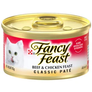Fancy Feast Classic Paté Tender Beef & Chicken Feast Gourmet Wet Cat Food, 85g