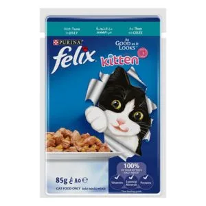 Felix As Good As It Looks Kitten Tuna in Jelly Wet Kitten Food, 85g