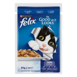 Felix As Good as it Looks Sardine in Jelly Wet Cat Food, 85g