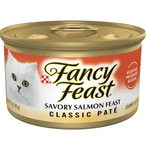 Fancy Feast Classic Pate Savory Salmon Feast Wet Cat Food, 85g