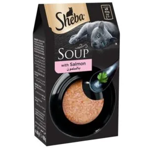 Sheba Soup Salmon Wet Cat Food, (40g x 4 Pieces)