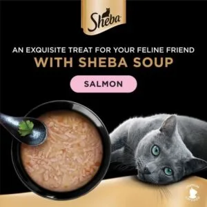 Alternative view of Sheba Soup Salmon Wet Cat Food, (40g x 4 Pieces)
