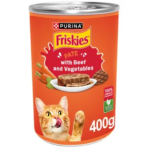Friskies Beef and Vegetables Pate Wet Cat Food, 400g