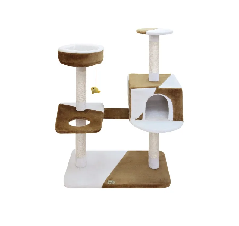 شجرة القطط فونا كاميلا بني/أبيض