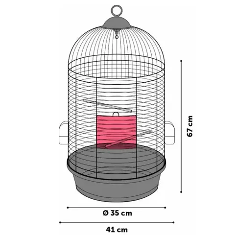 ⁦فلامينقو قفص طيور سانا 2، نحاسي وأسود⁩ - الصورة ⁦6⁩