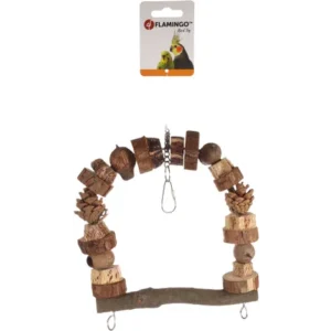Alternative view of Flamingo Takkie Swing Parakeet Toy, Brown